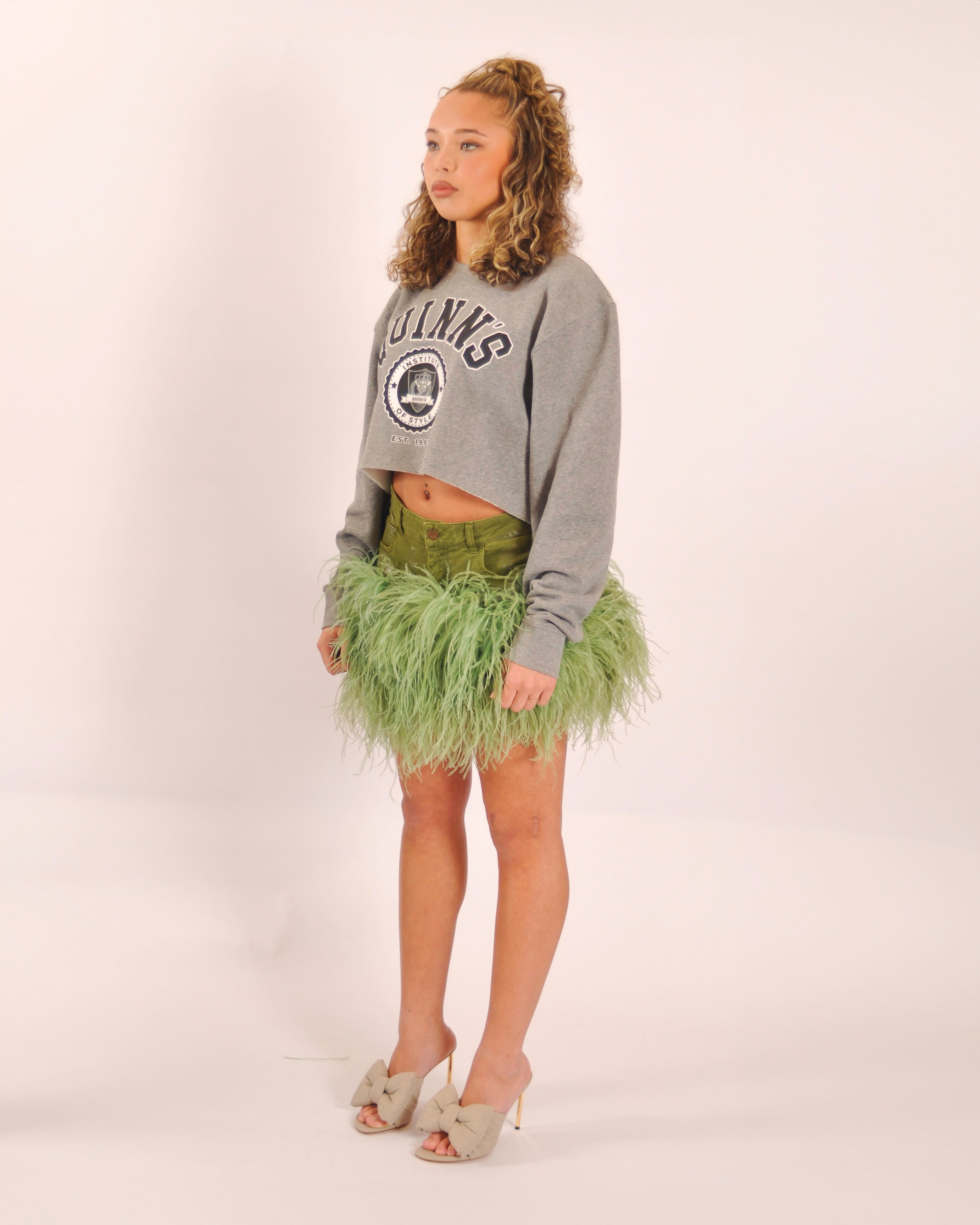 Chanel x Marabou Fur Skirt - Sage Green