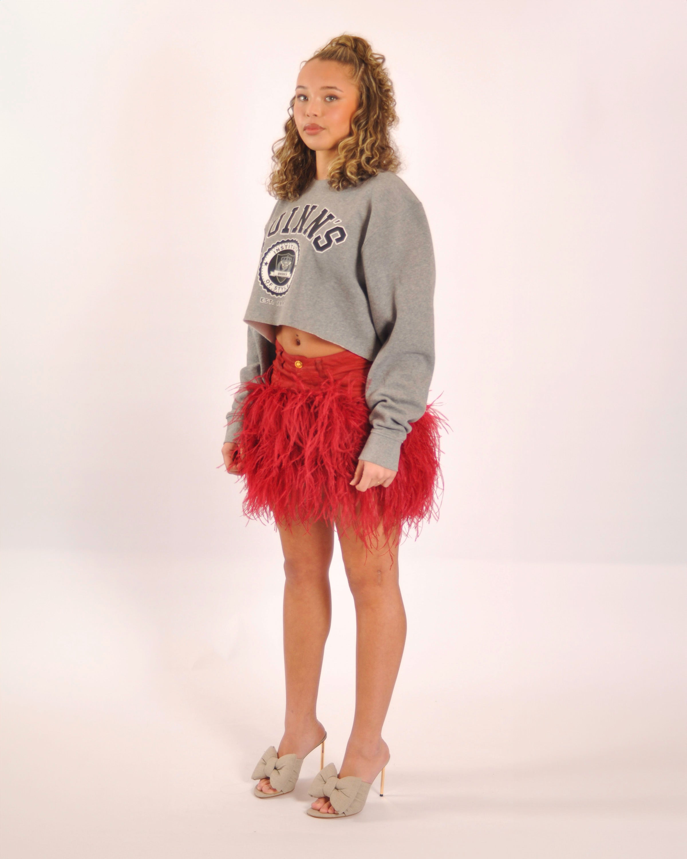 Chanel x Marabou Fur Skirt - Red