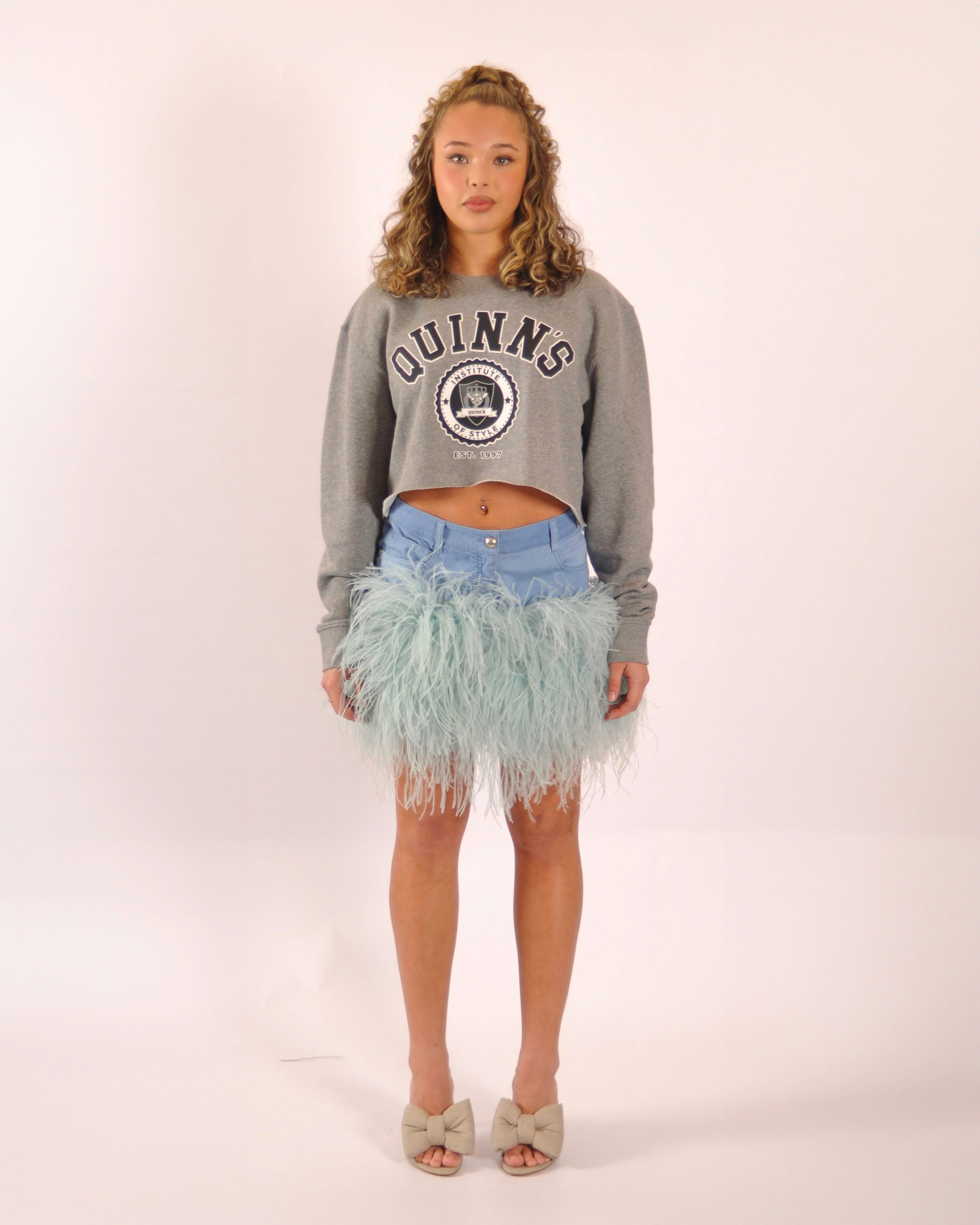 Chanel x Marabou Fur Skirt - Light Blue