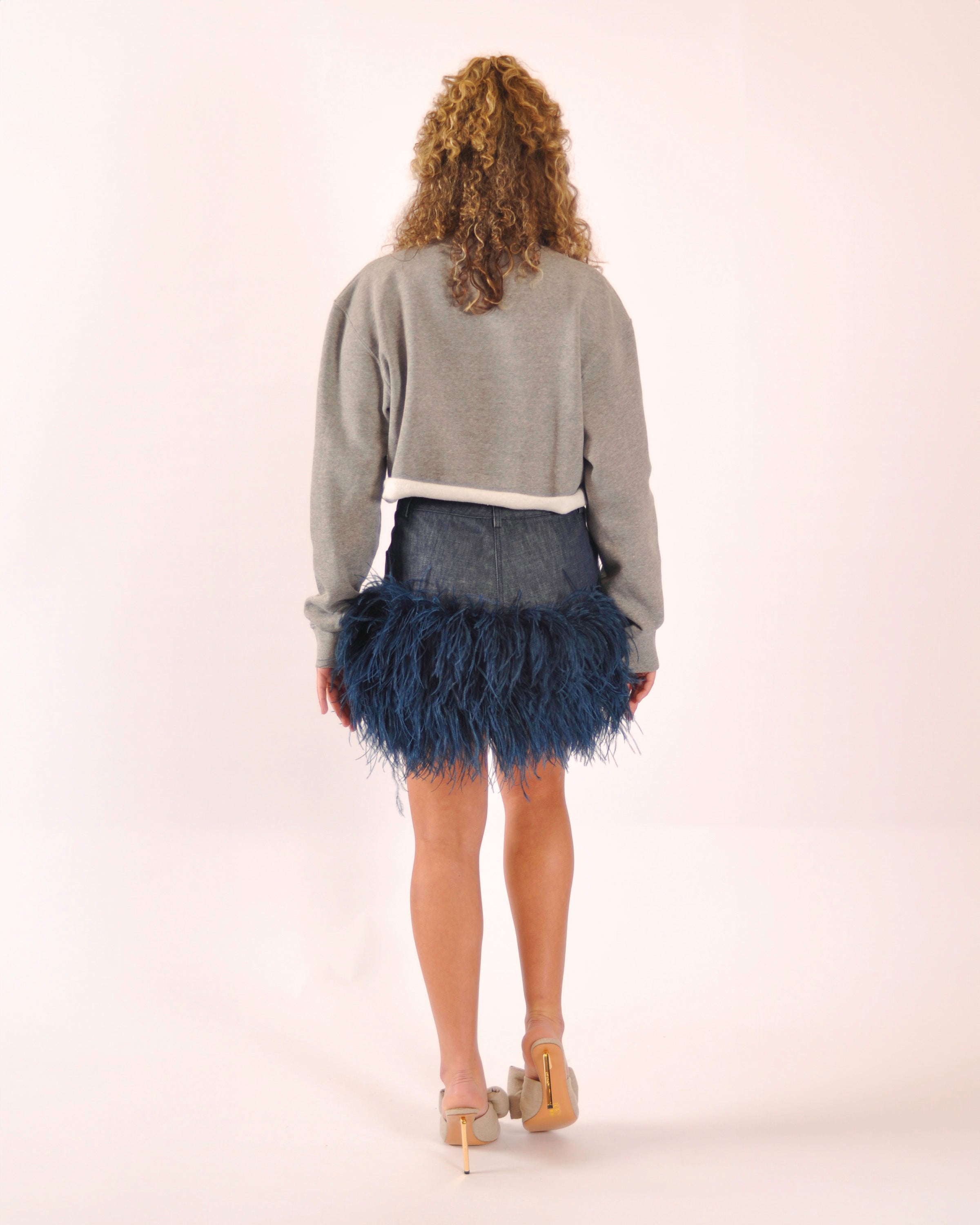 Chanel x Marabou Fur Skirt - Navy