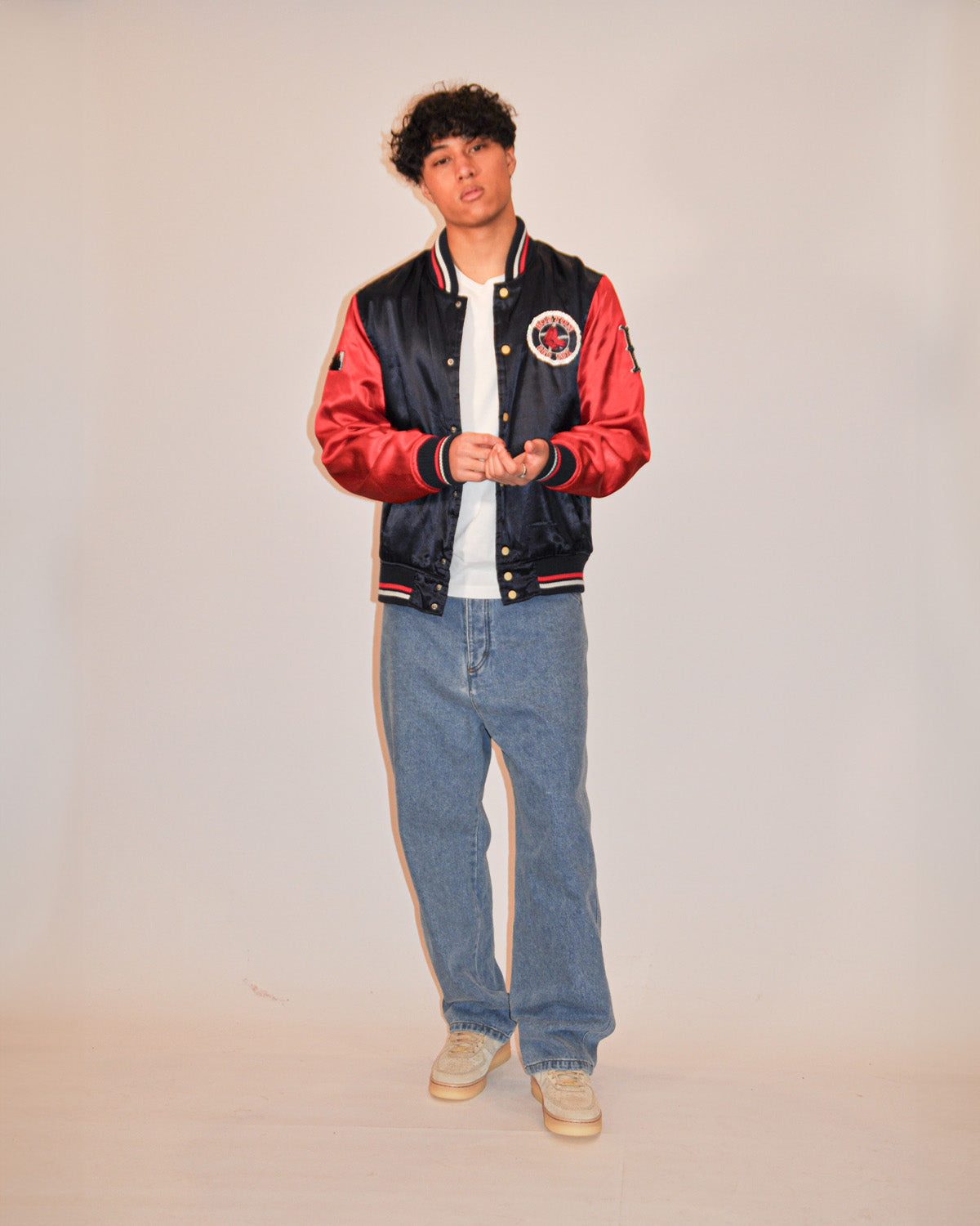 Embellished Red Sox Bomber Jacket