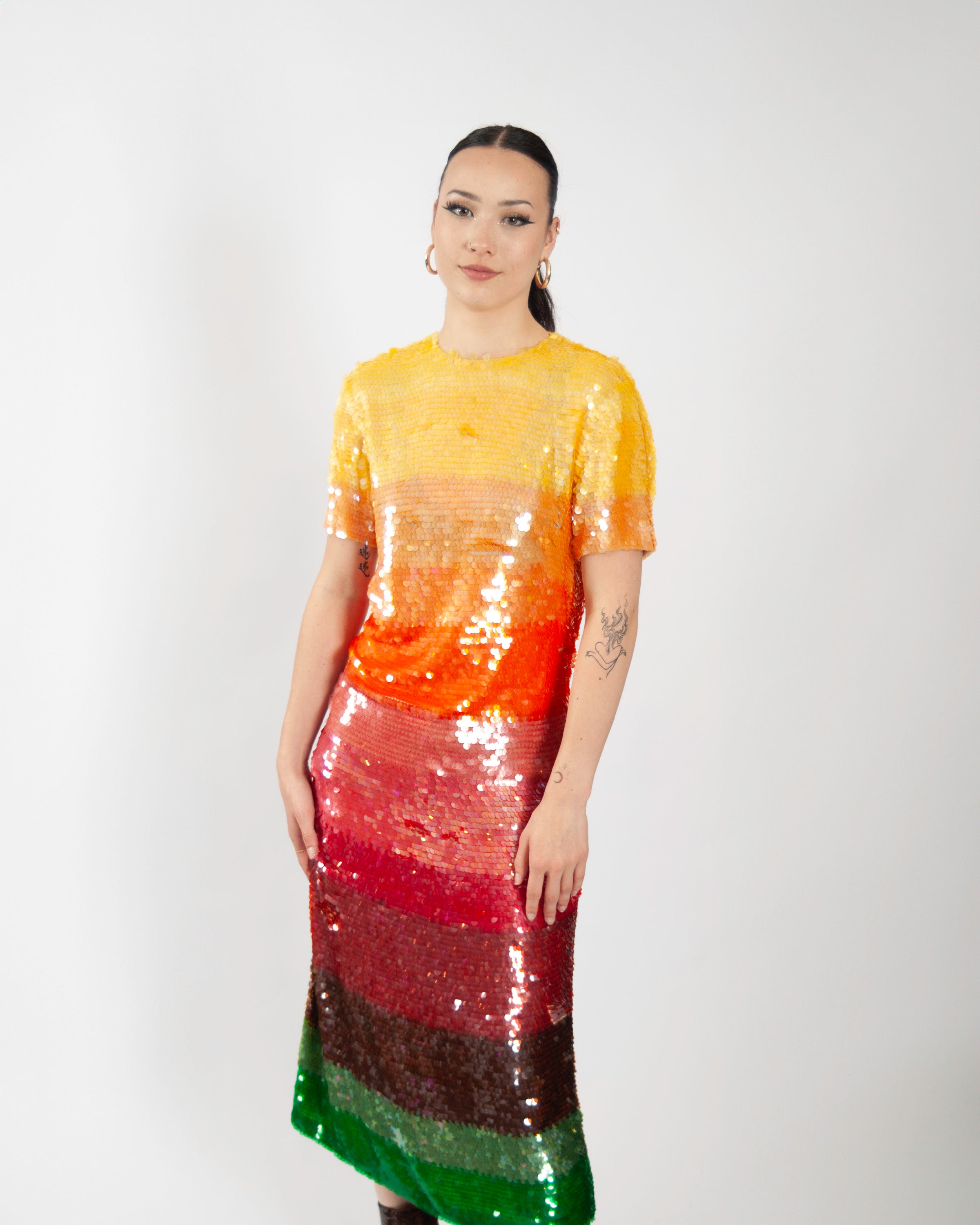 Ashish Striped Sequinned Dress