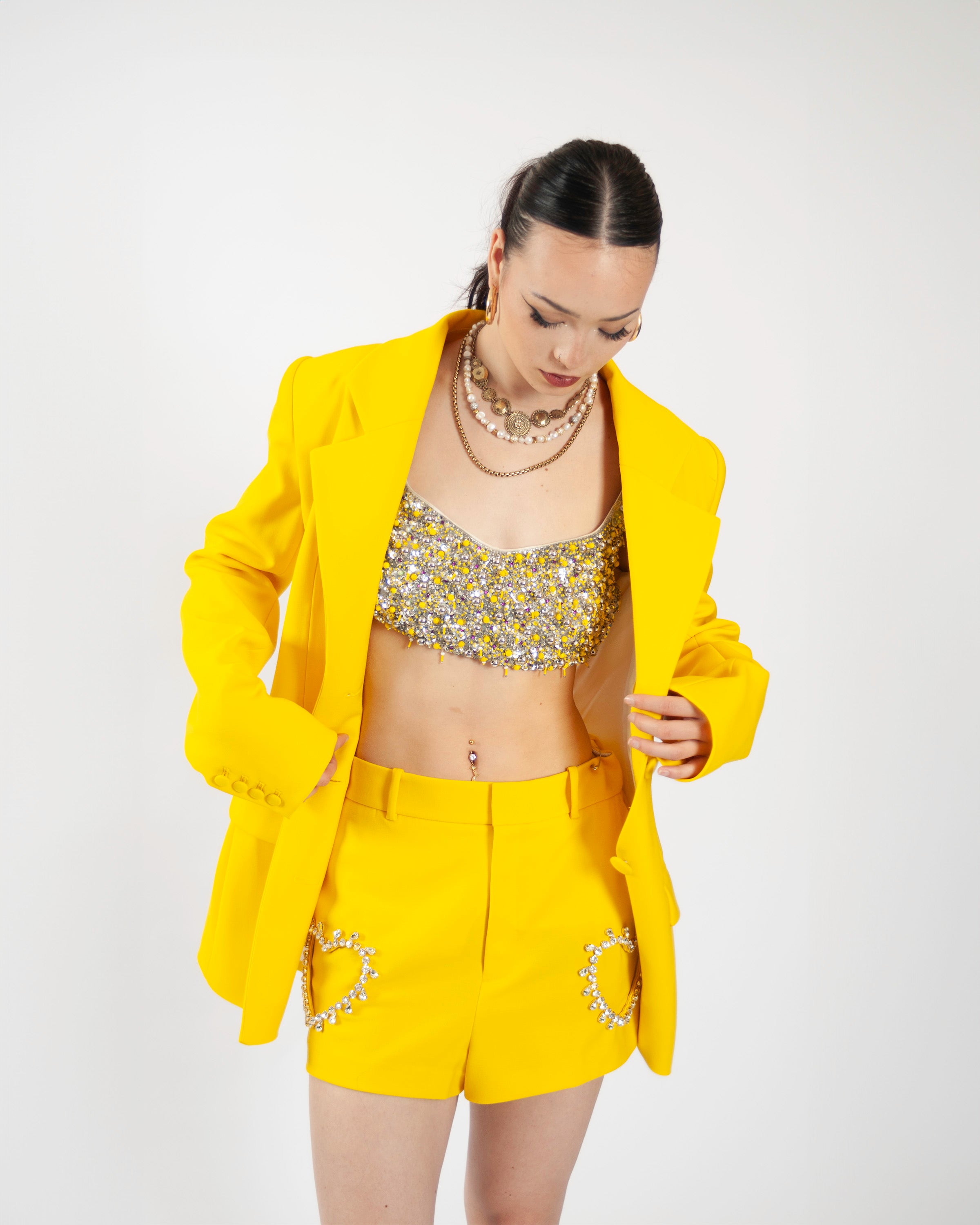 AREA blazer Dress Co-ord Yellow