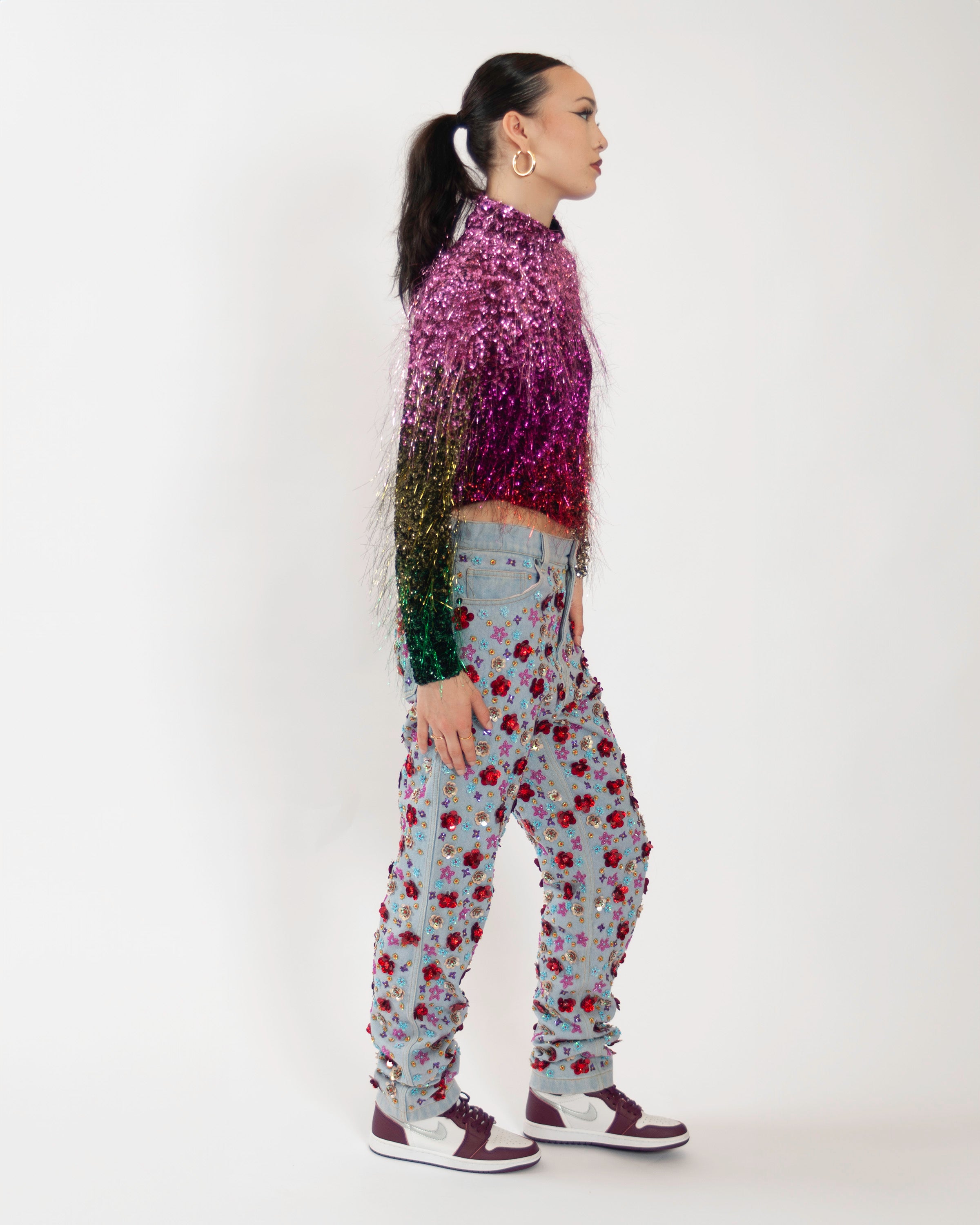 ASHISH Flower Jeans